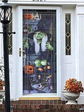 Halloween Door Decoration Photo Home Hanging Indoor Outdoor Decor, 35.4x70.8"